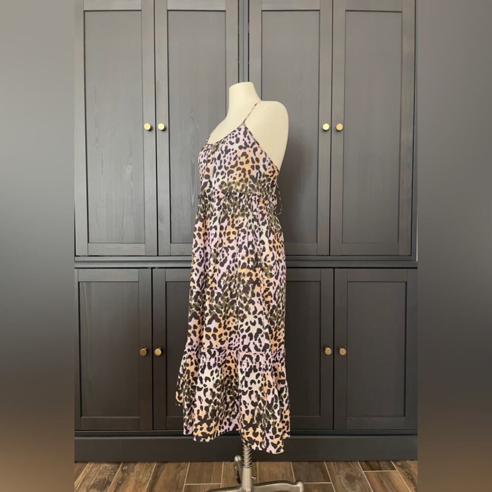 Veronica Beard Ayesha Midi Animal Cheetah‎ Print Tiered Dress Size Small View 4